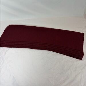 Totes Burgundy Knit Scarf Cable Trim Winter Acrylic